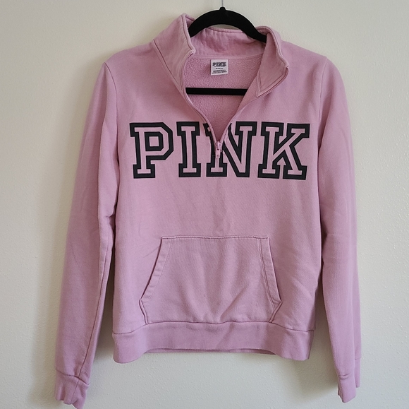 Victoria's Secret Tops - PINK Victoria's Secret Half Zip Sweatshirt